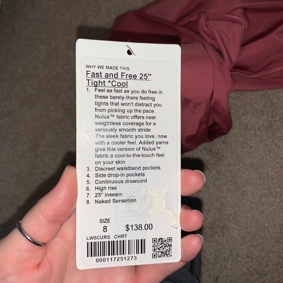 Fast and Free 25” Tight Cool, Cherry Tint. NWT - Picture 6 of 6